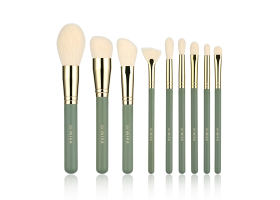 Vonira Beauty 9PCS Green Synthetic Fibre Makeup Brush Set Brochas Maquillaje Makeup Brushes