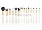 Pearl White Professional Makeup Artist Brushes Nature Wood Handle