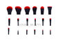 সিনথেটিক চুল 18 টুকরো ব্যক্তিগত লেবেল মেকআপ ব্রাশ দুয়ো ফাইবার ব্রাশ সেট