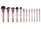 ব্যক্তিগতকৃত 12 পিসিএস ভেগান সিন্থেটিক চুলের মেকআপ ব্রাশগুলি গোলাপ গোল্ড ফের্লল