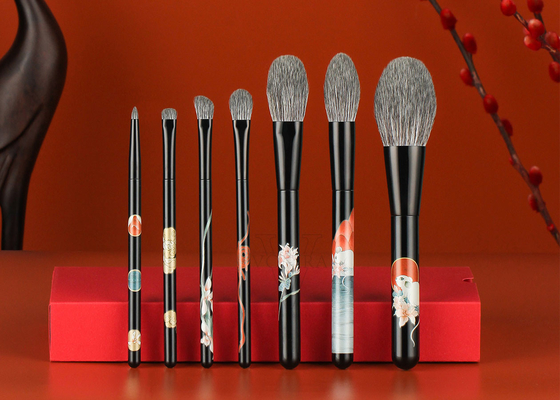 উচ্চ গ্রেডের টাকলন পিবিটি সিন্থেটিক চুল এবং শক্তিশালী সলিড ম্যাট ব্ল্যাক কপার ফেরুল SA8000 এবং ISO9000 সার্টিফাইড সহ পেশাদার মেকআপ ব্লাশ ব্রাশ