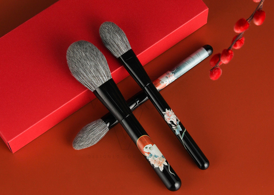 ভীগান অ্যান্টি-ব্যাকটেরিয়াল টেকসই মেকআপ পাউডার ব্রাশ, ভুট্টা তন্তু এবং গ্লিটার বার্চ কাঠের হাতল সহ